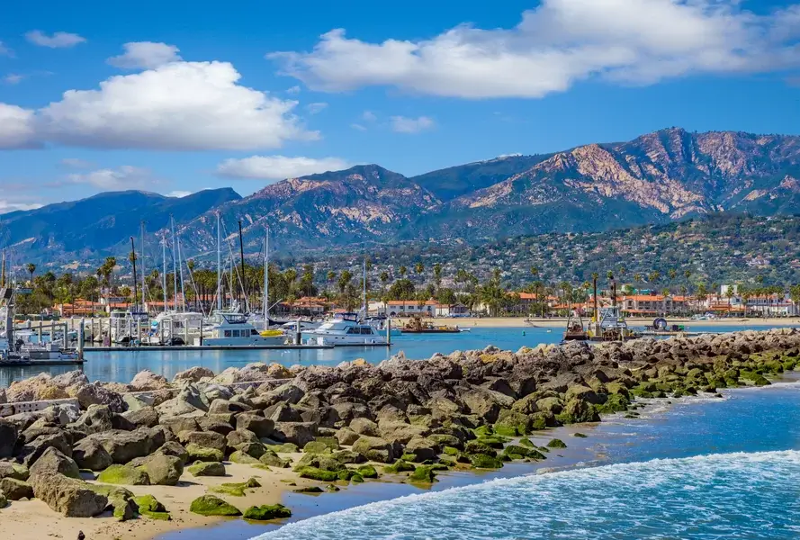 Santa Barbara County, California coast and marina